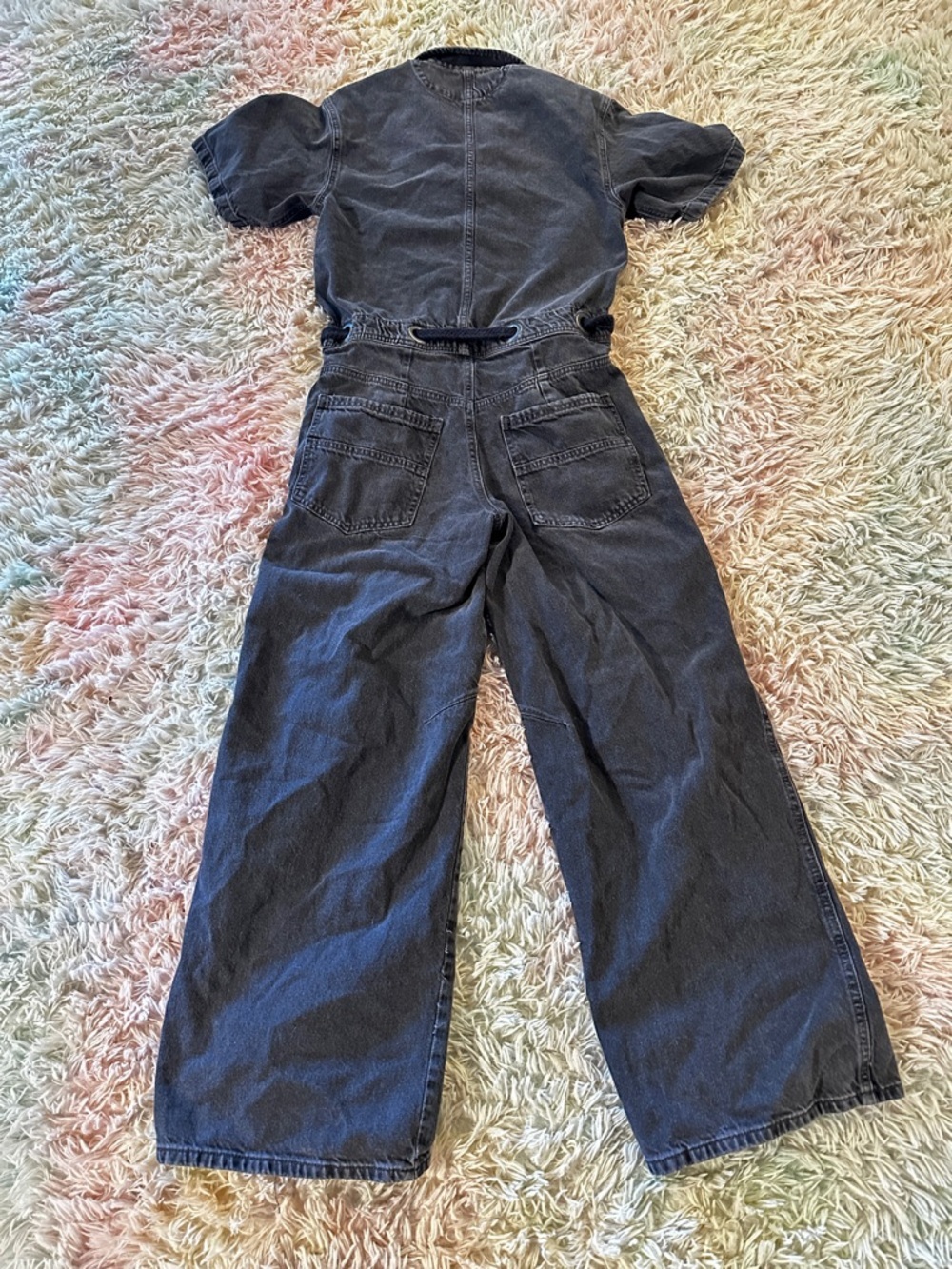 NWT Free People We The Free Edison Wide-Leg Black Denim Coverall Size XS - Picture 6 of 13